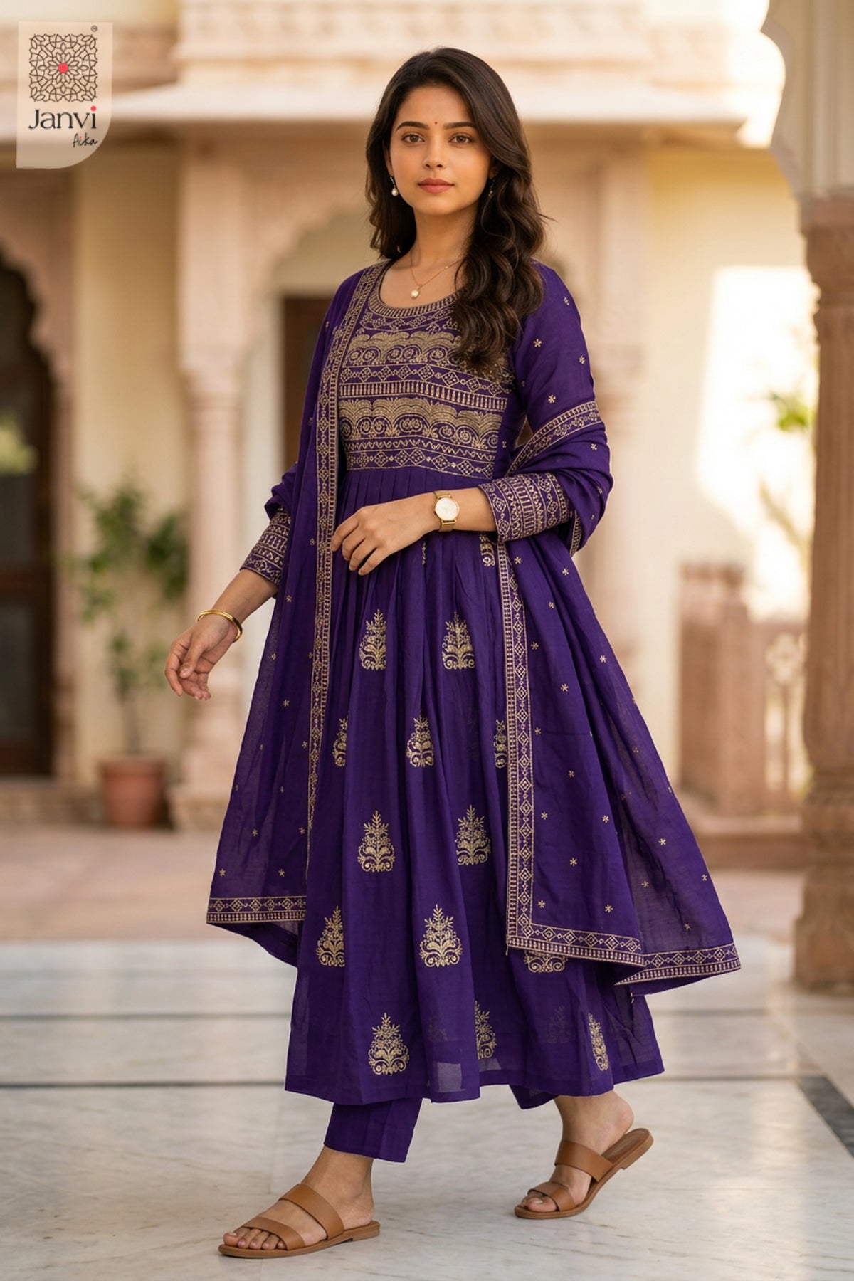 Ameera Purple Royale Anarkali Dress