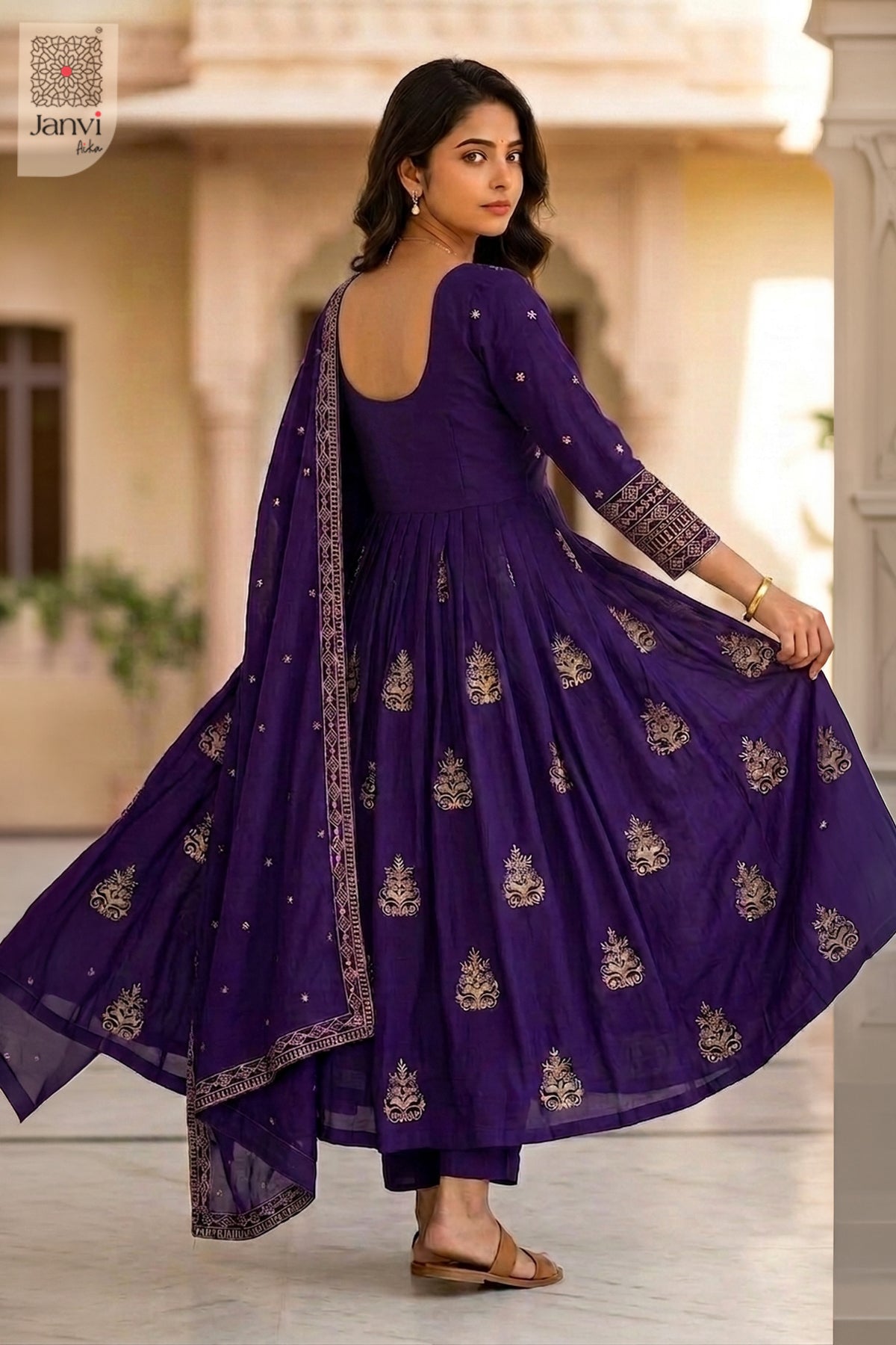 Ameera Purple Royale Anarkali Dress