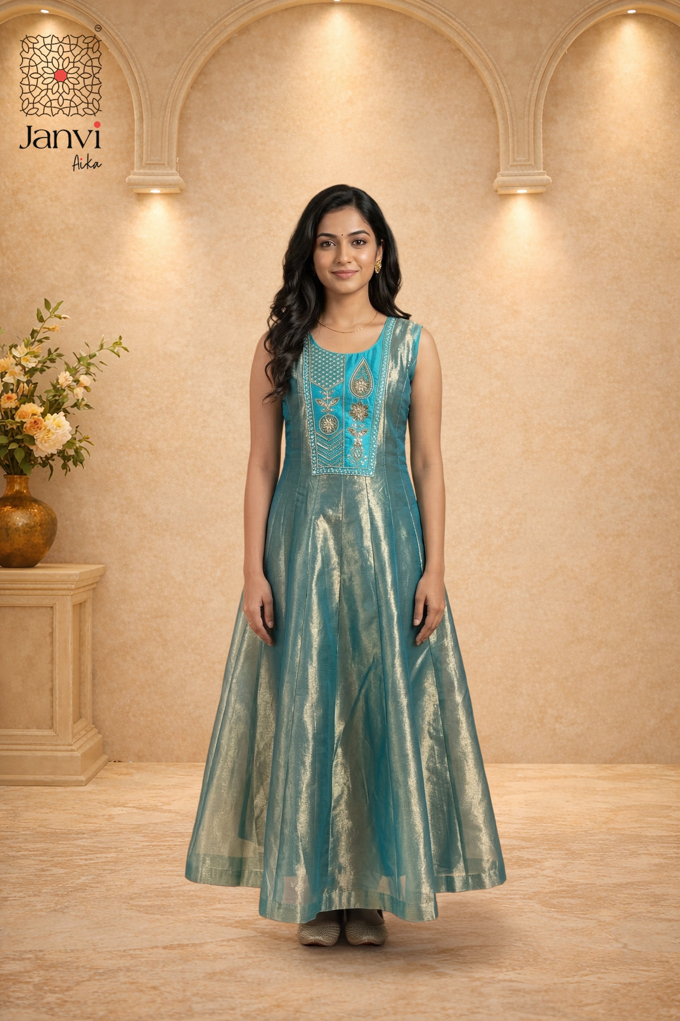 Aurel Skyline Anarkali Dress