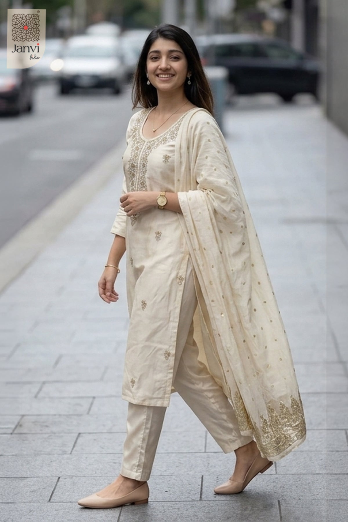 Alessa Floral Beadwork Kurta Set