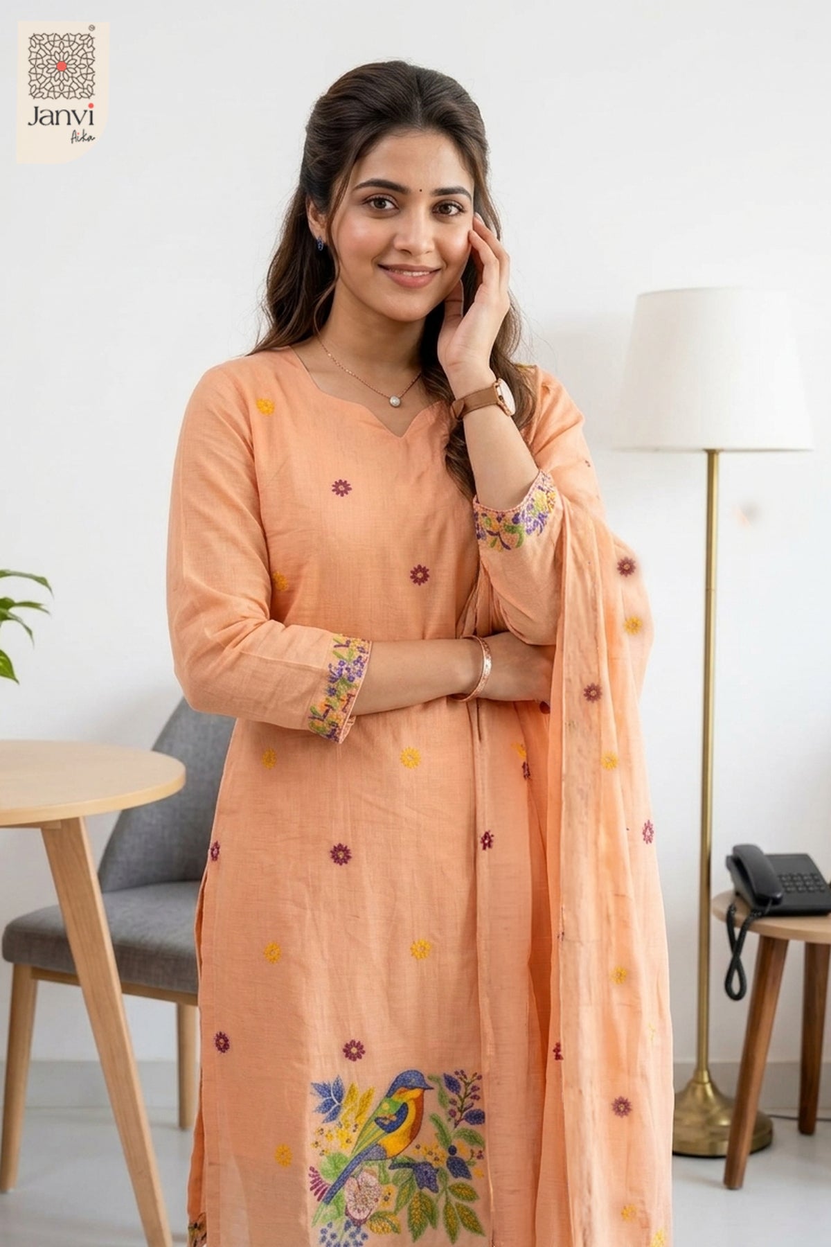 Apricot Bloom Printed Set