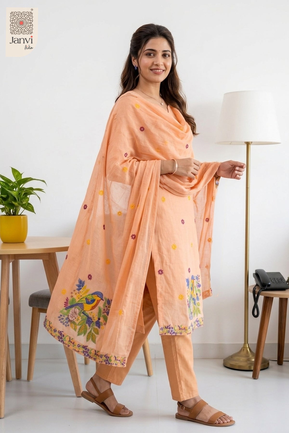 Apricot Bloom Printed Set