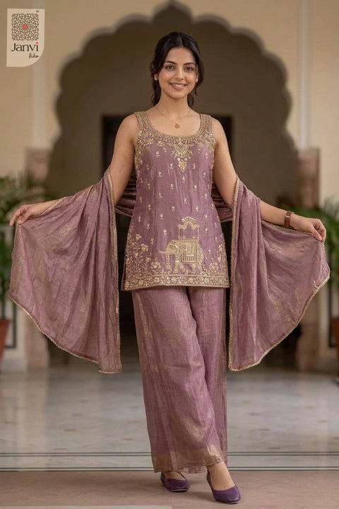 Aubergine Glam Festive Wear