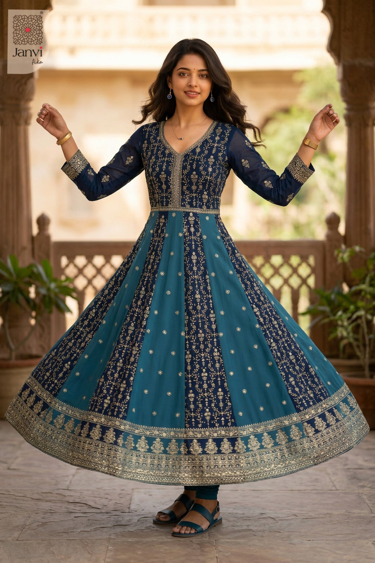 Begum-e-Neel Anarkali Dress
