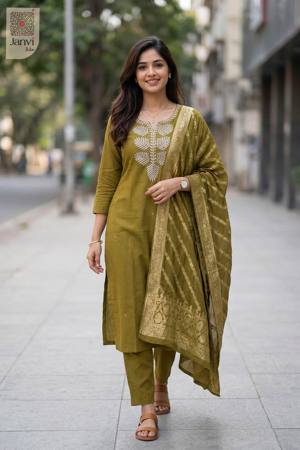 Bronze Bloom Chudidhar Set