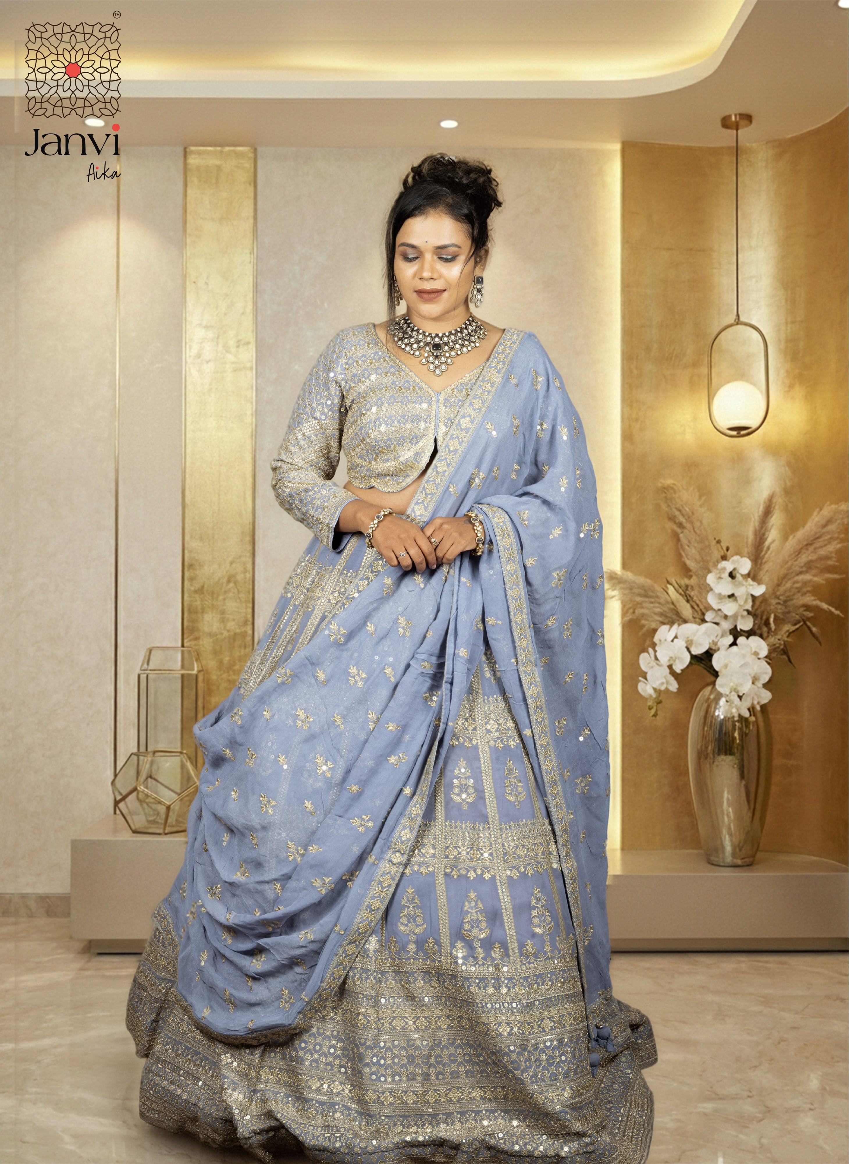 Chandrika Blue Lehenga Set
