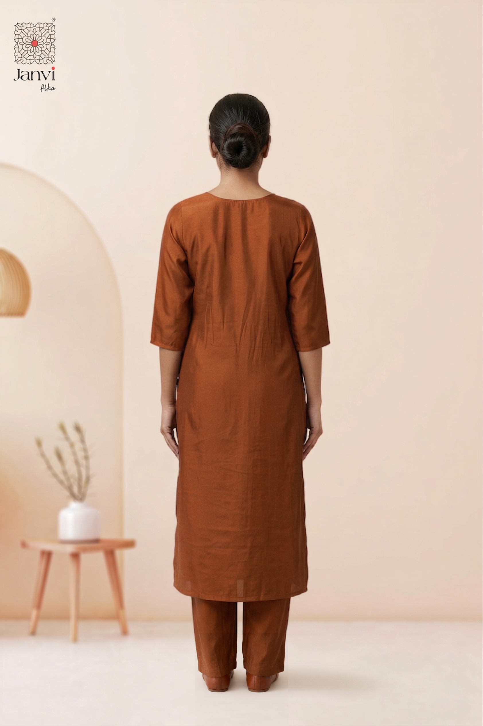 Copper Leaf Chudidhar Set