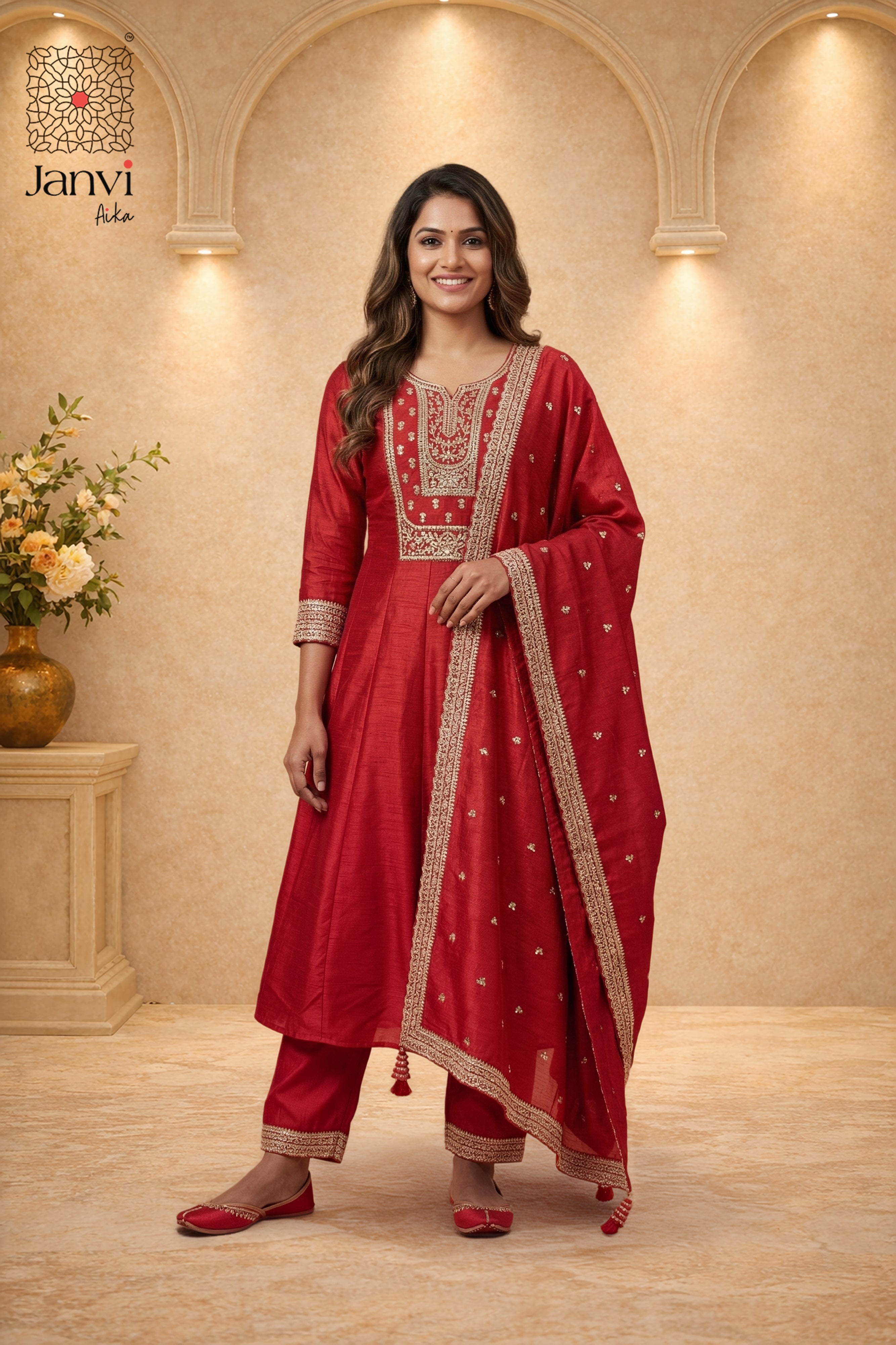 Crimson Naaz Anarkali Dress