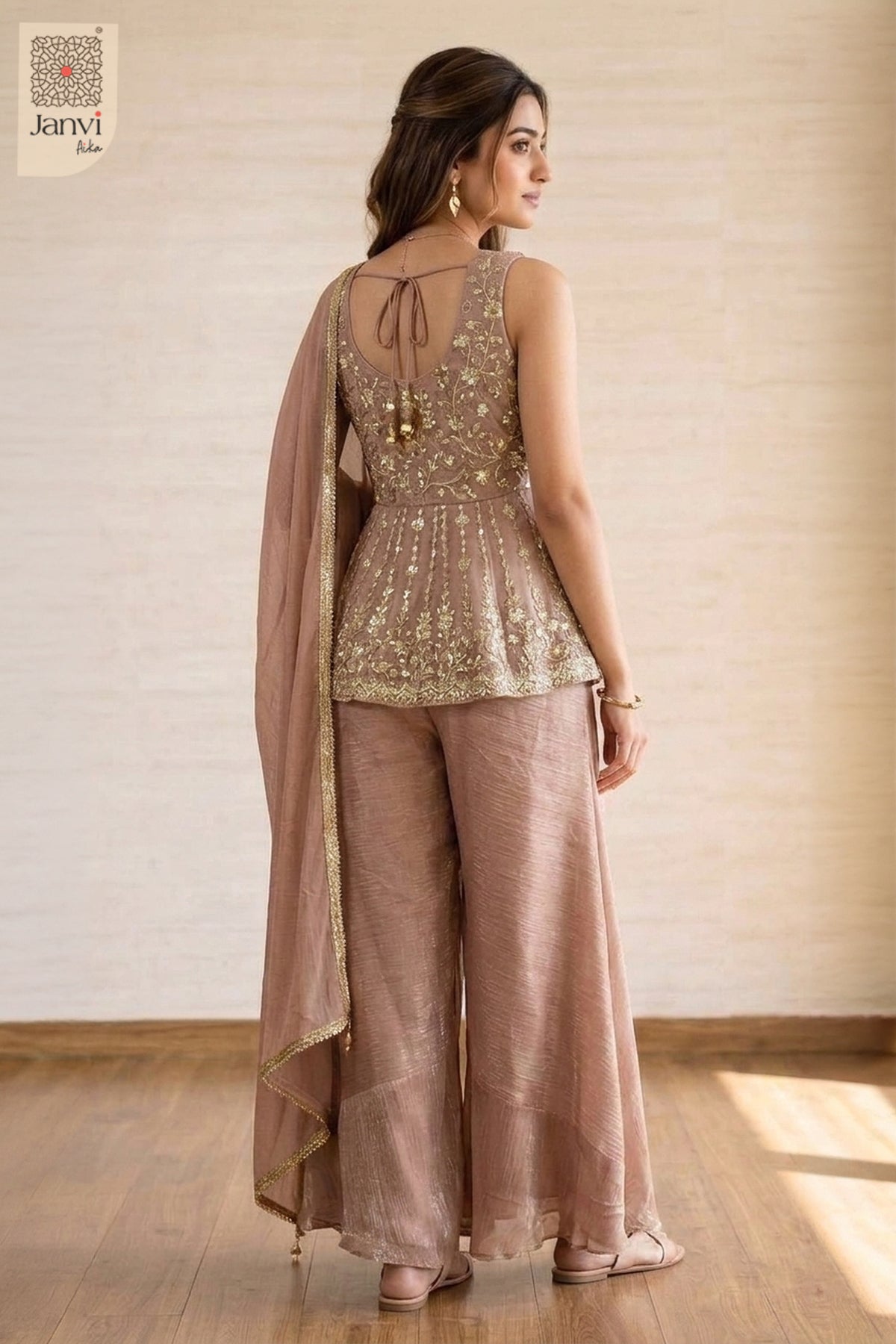 Champagne Aura Sharara Set