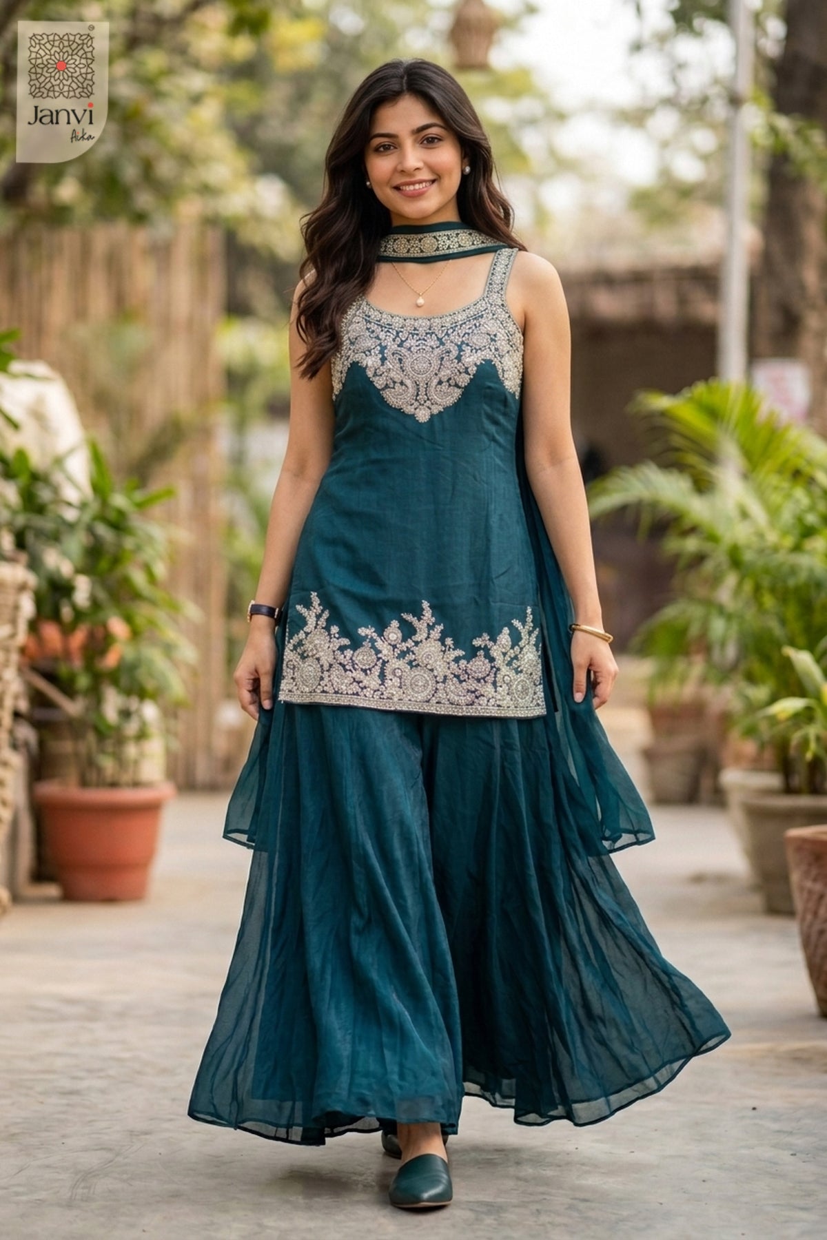 Emerald Glimmer Sharara