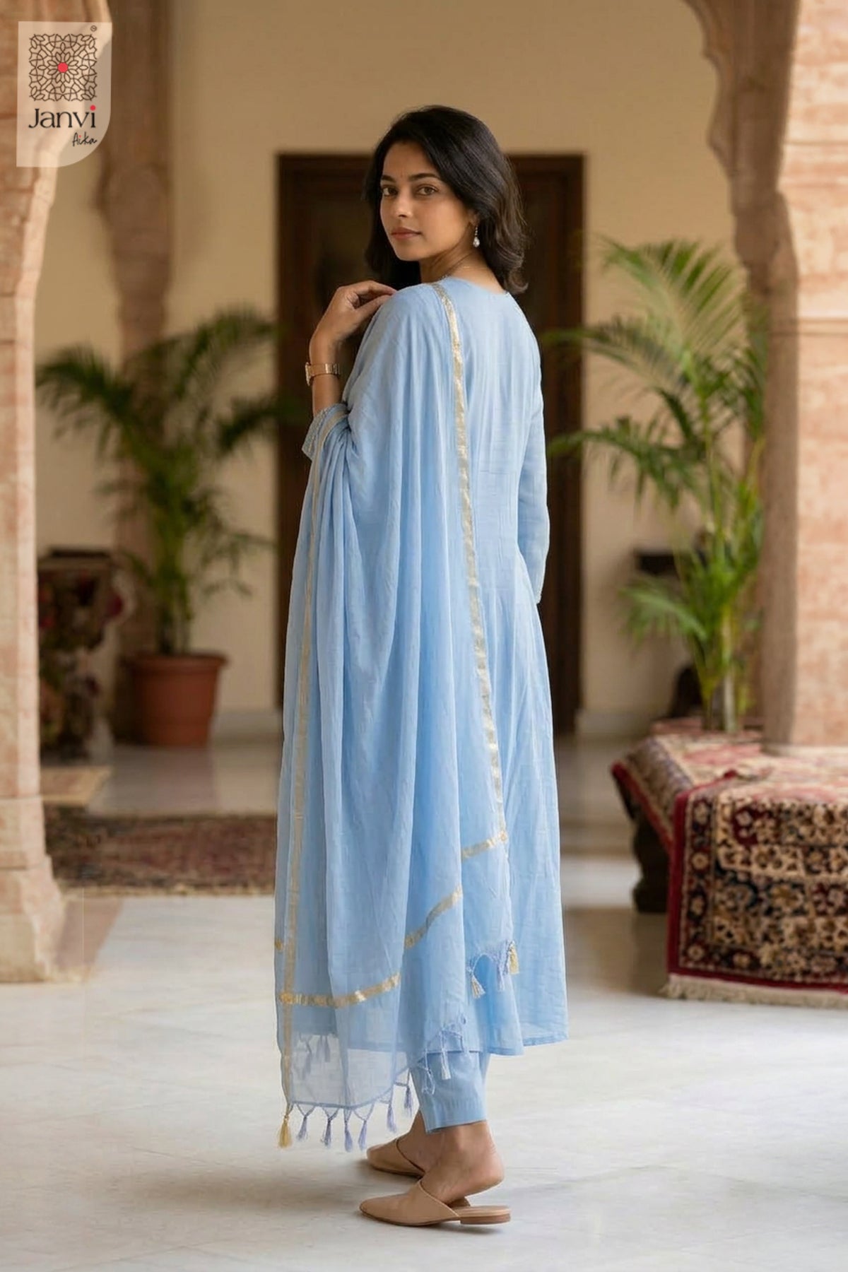 Ethereal Blue Anarkali Dress