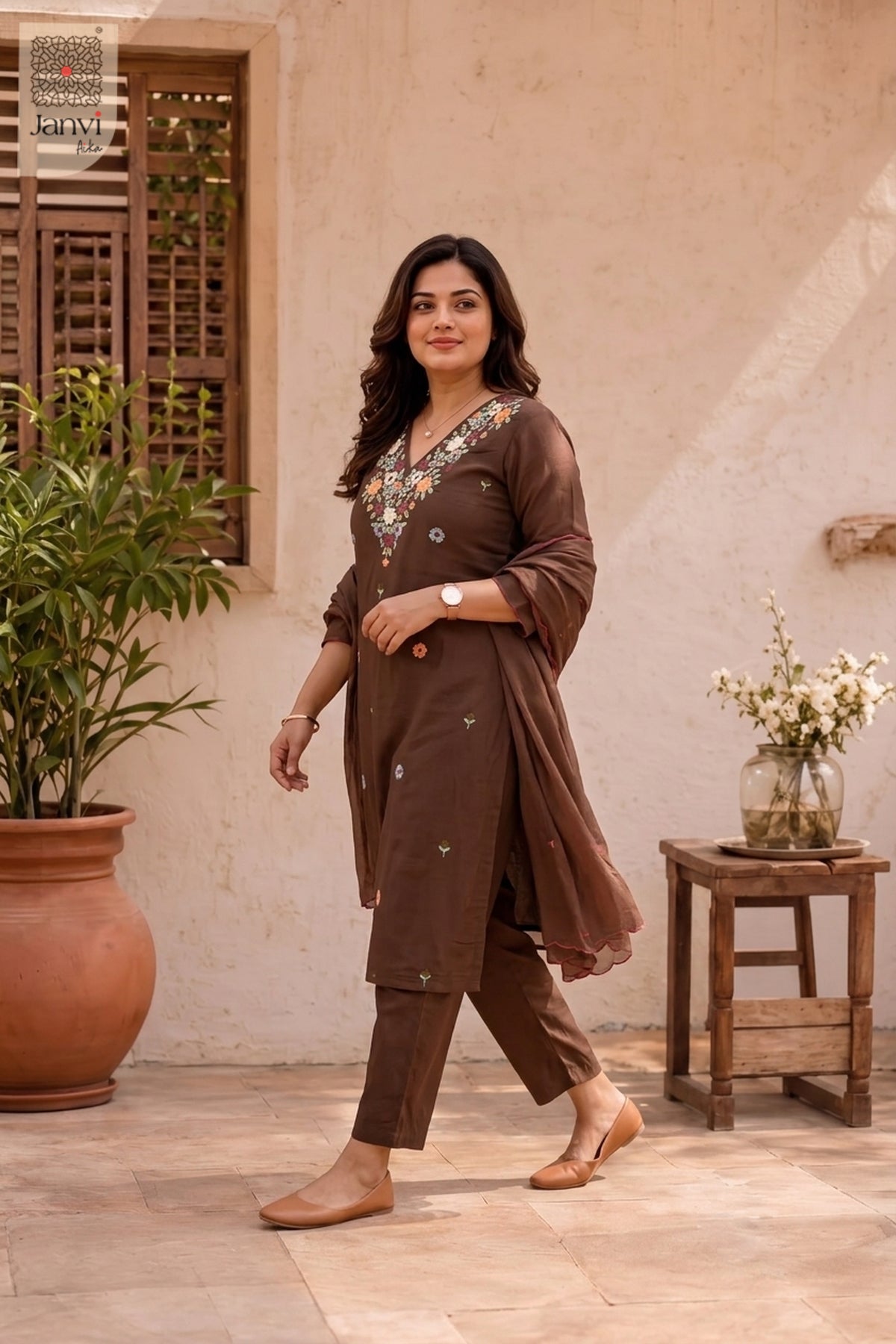 Fiora Floral Embroidered Kurta Set
