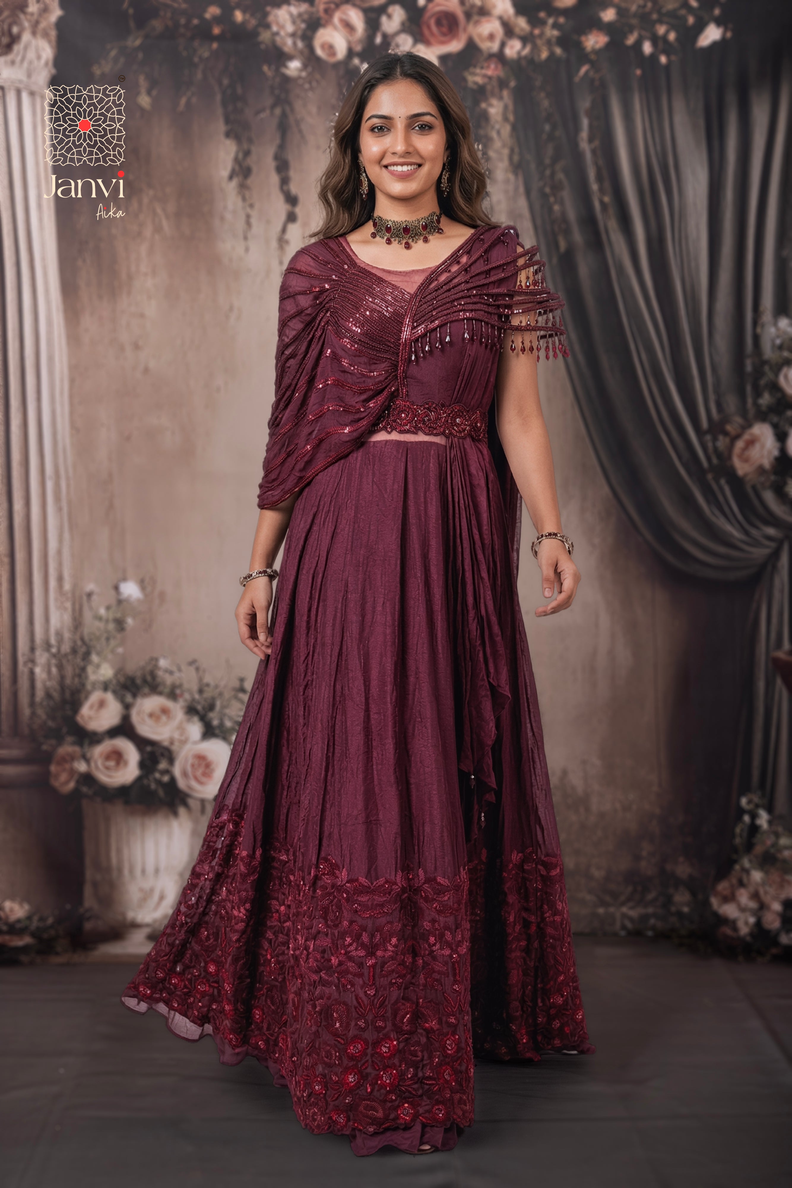 Glam Garnet Long Gown