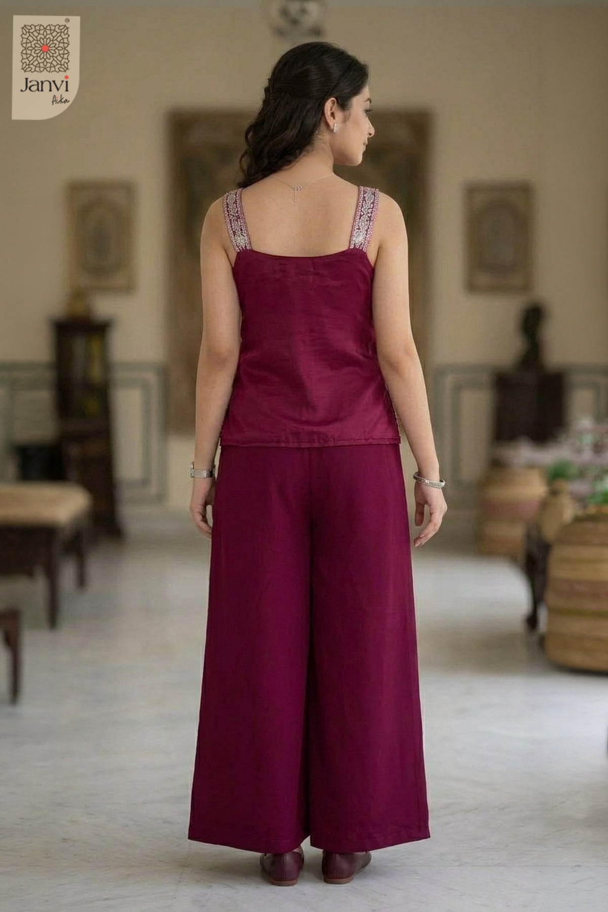 Garnet Glow Sharara Set