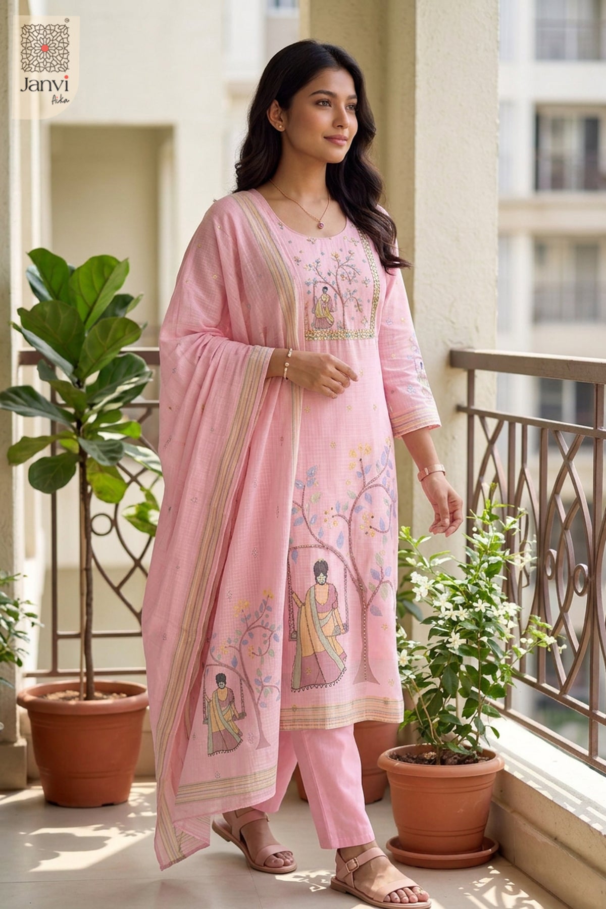 Gulabi Dastaan Heritage Embroidered Kurta