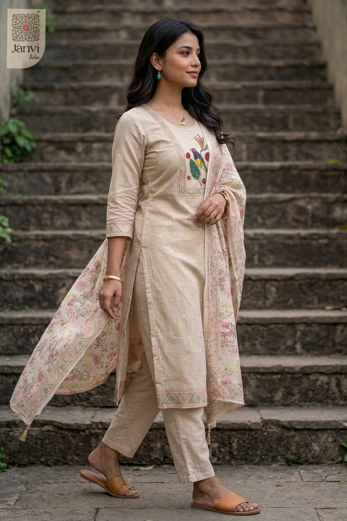 Ivory Rajmahal Heritage Panel Kurta