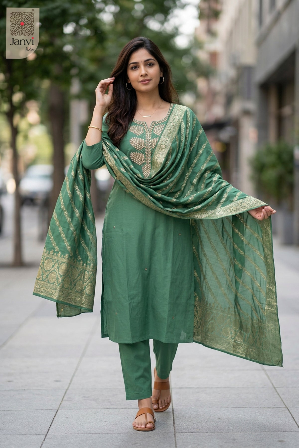Jade Vine Chudidhar Set