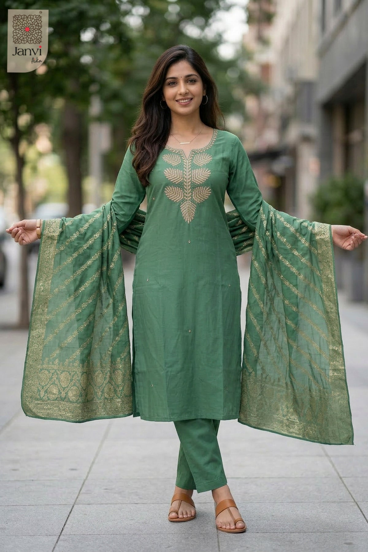 Jade Vine Chudidhar Set