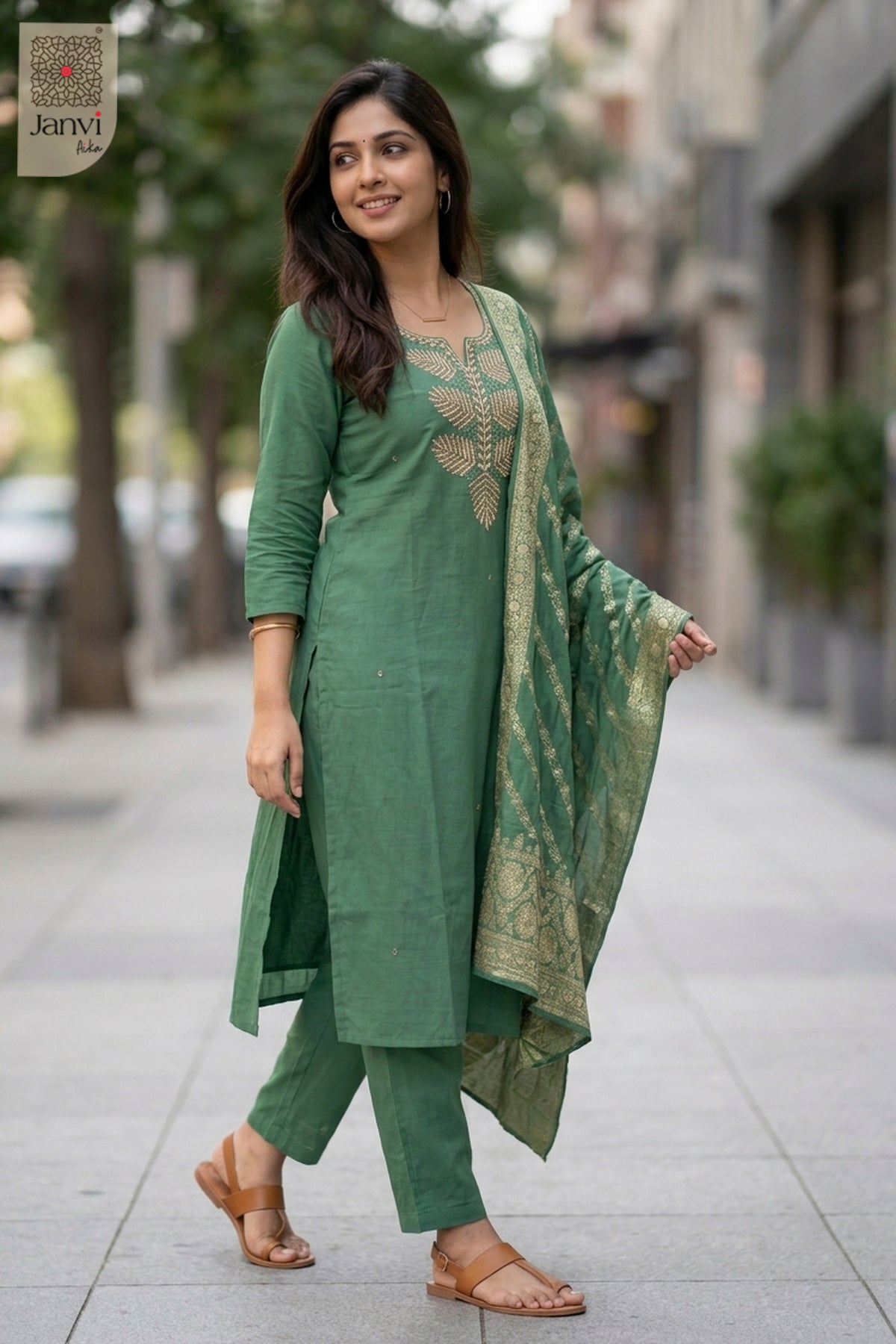 Jade Vine Chudidhar Set