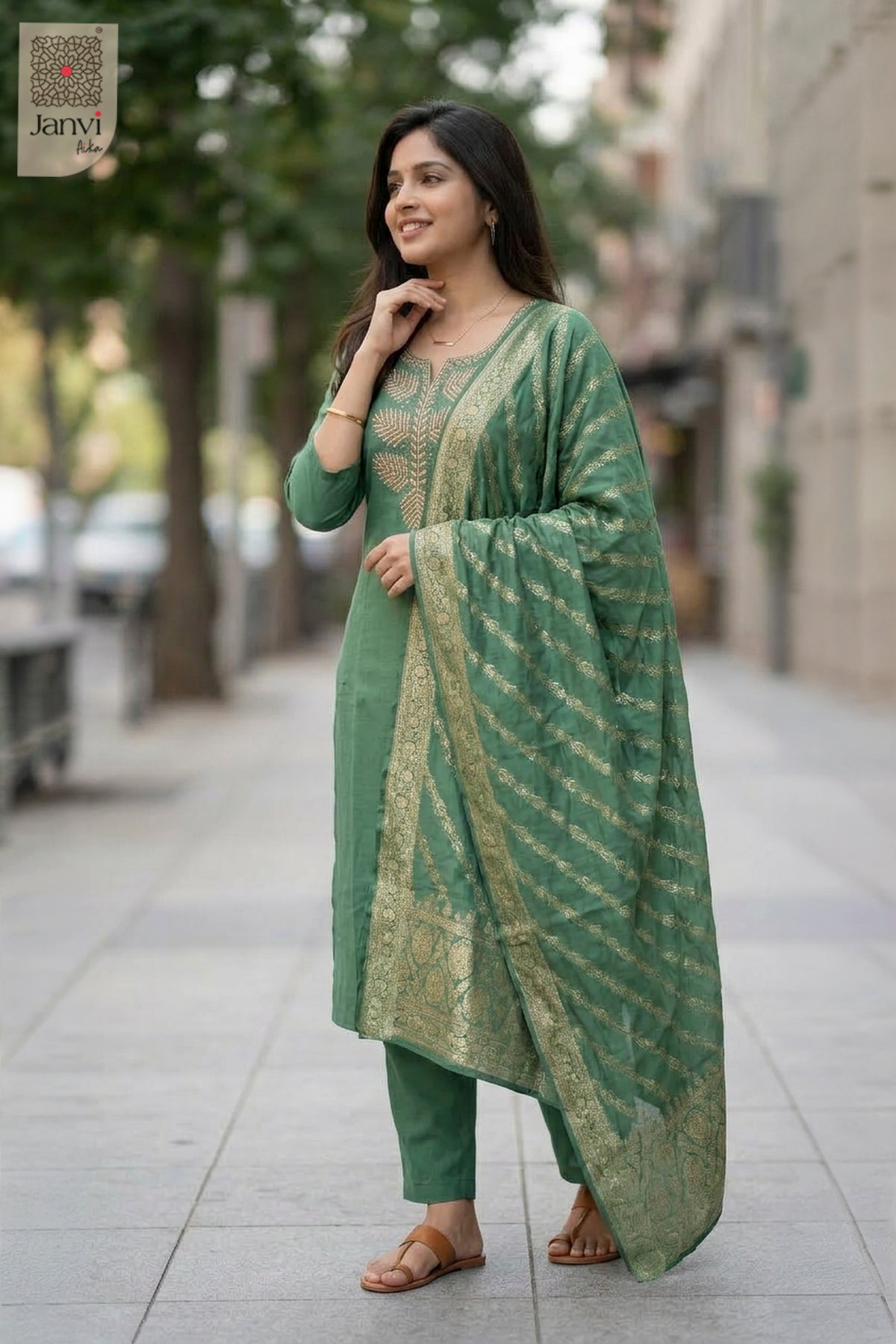 Jade Vine Chudidhar Set