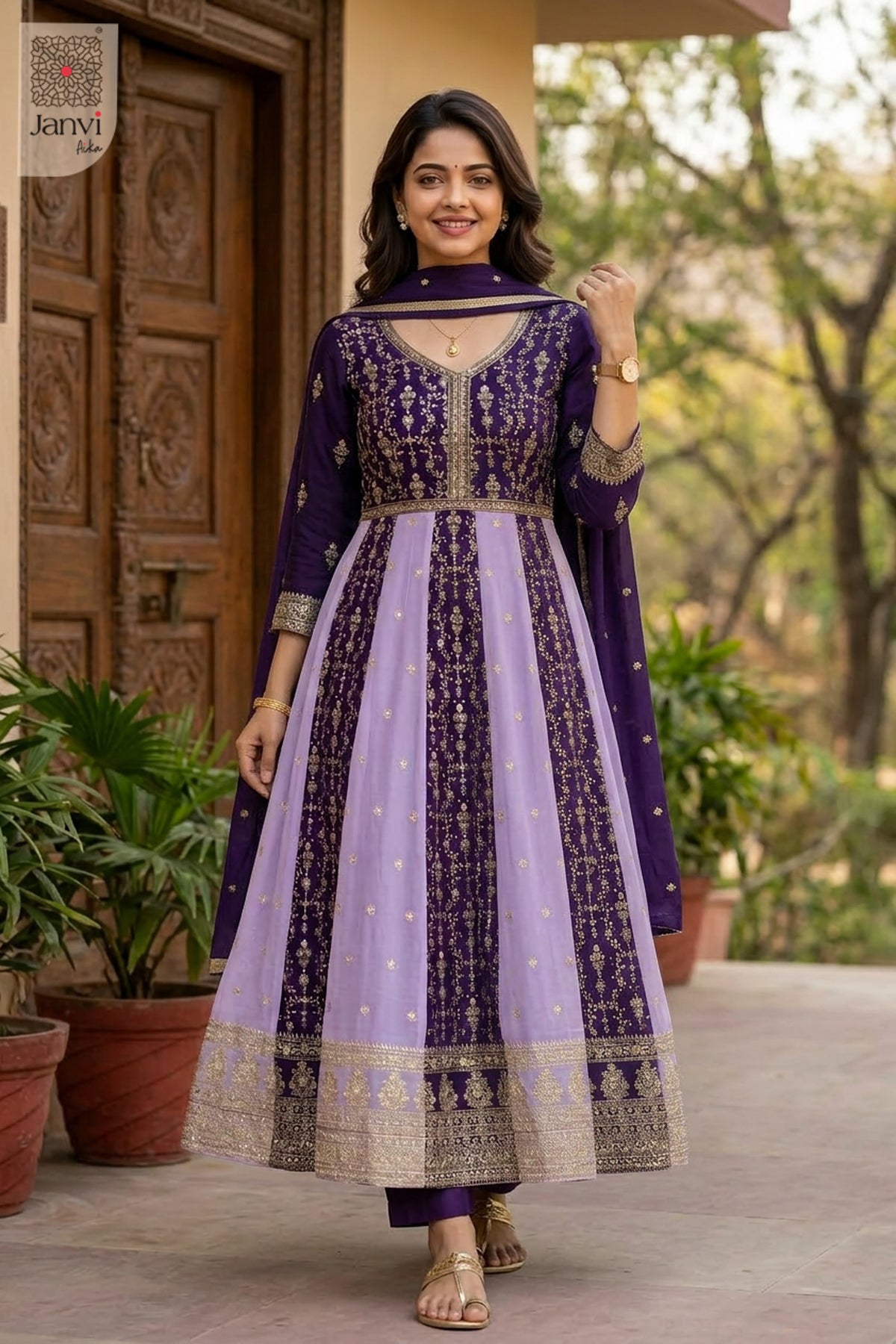 Lavanya Purple Aura Anarkali Dress