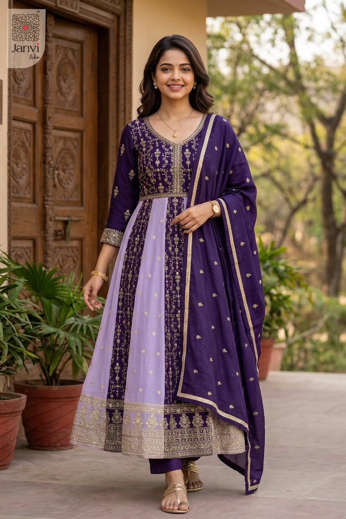 Lavanya Purple Aura Anarkali Dress