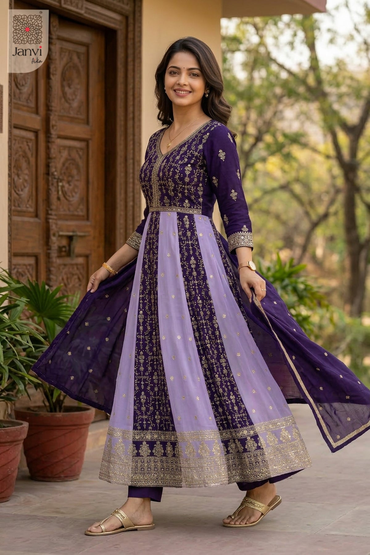 Lavanya Purple Aura Anarkali Dress