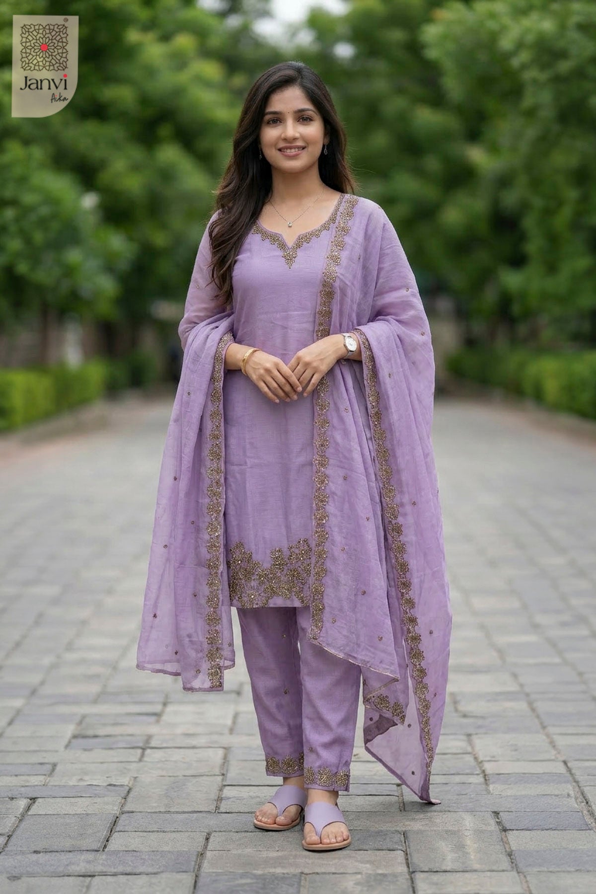 Side profile view of Lavender Silk Blend showcasing design for best online boutiques for dresses.