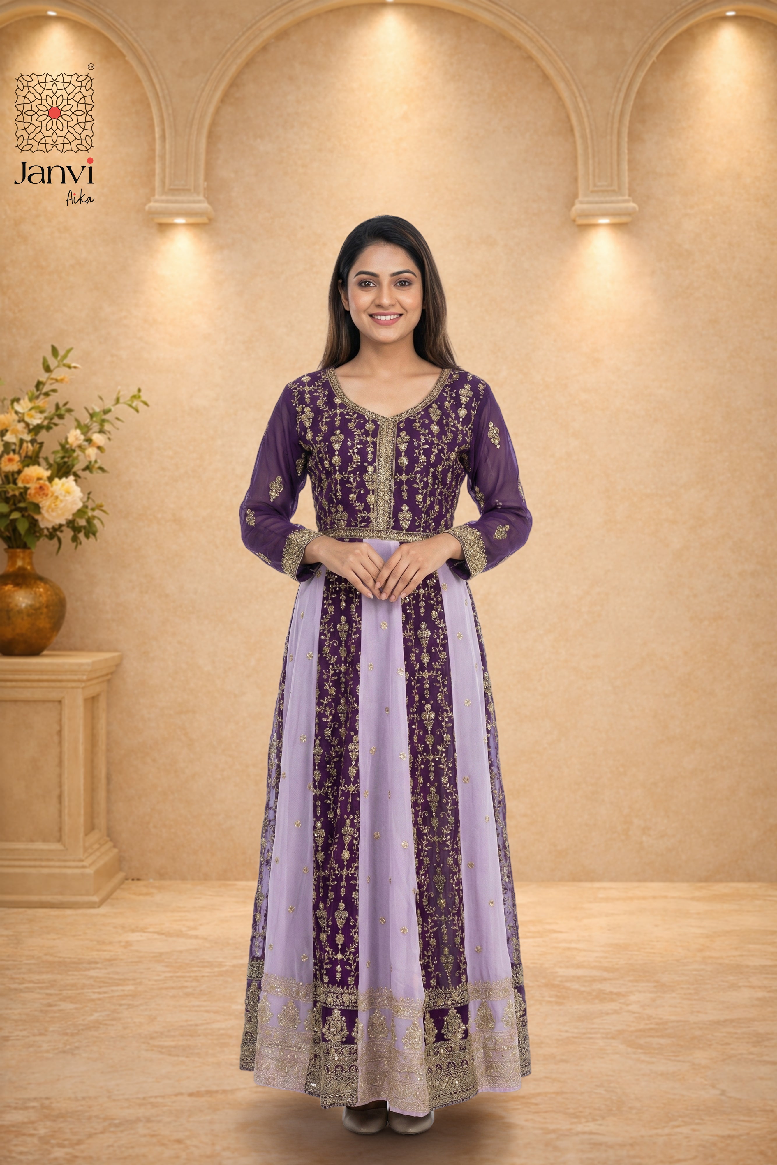 Lavanya Purple Aura Anarkali Dress