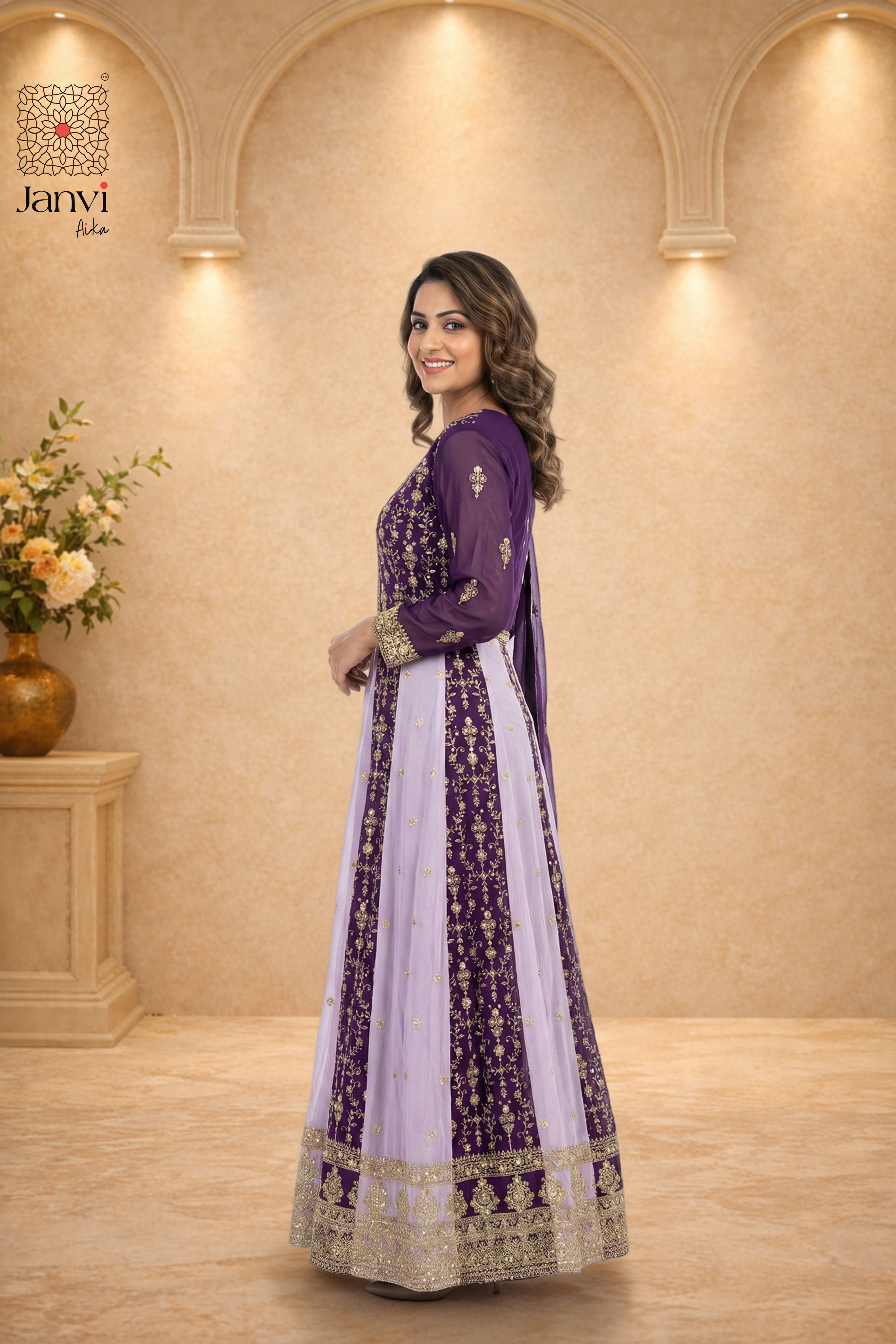Lavanya Purple Aura Anarkali Dress