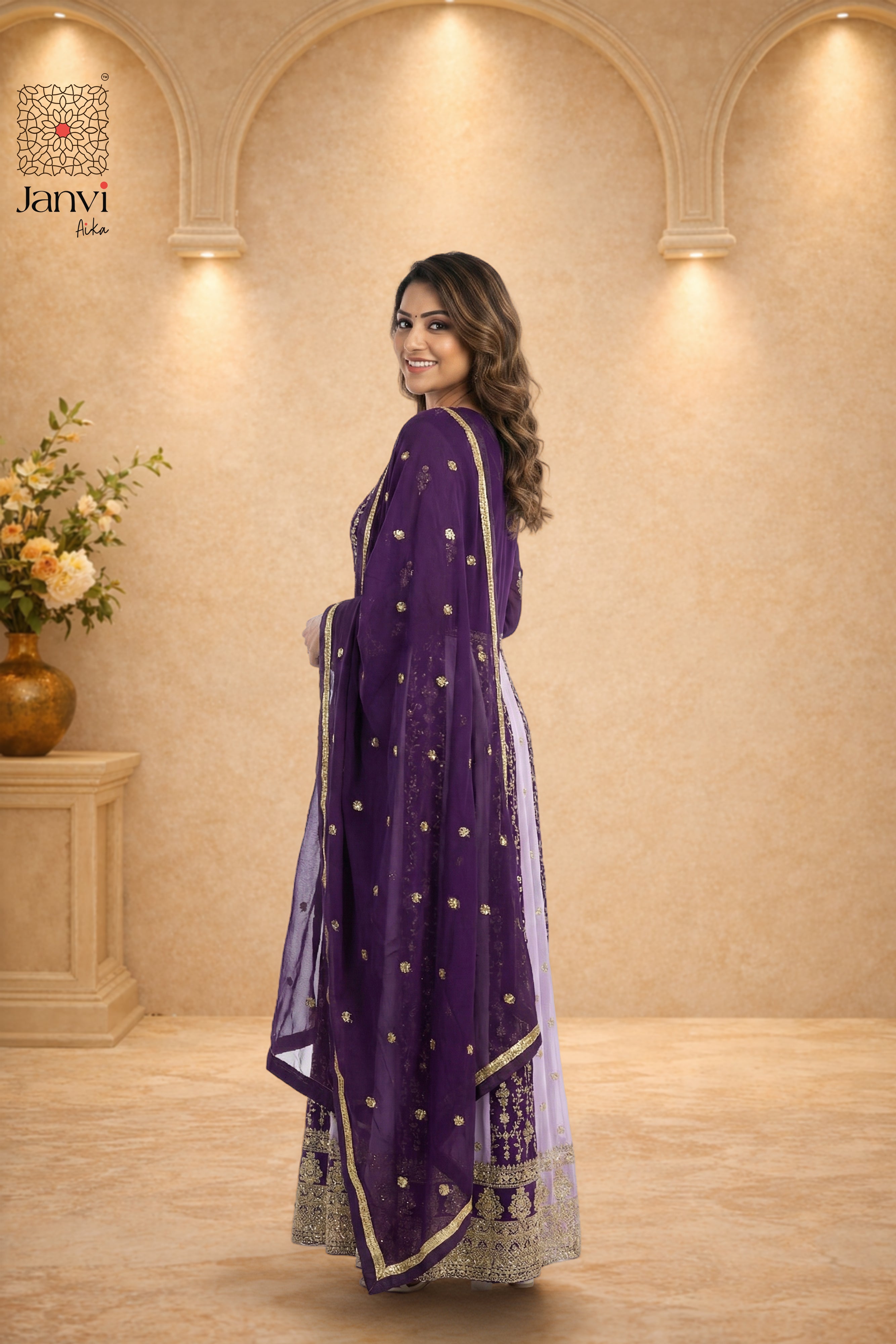 Lavanya Purple Aura Anarkali Dress