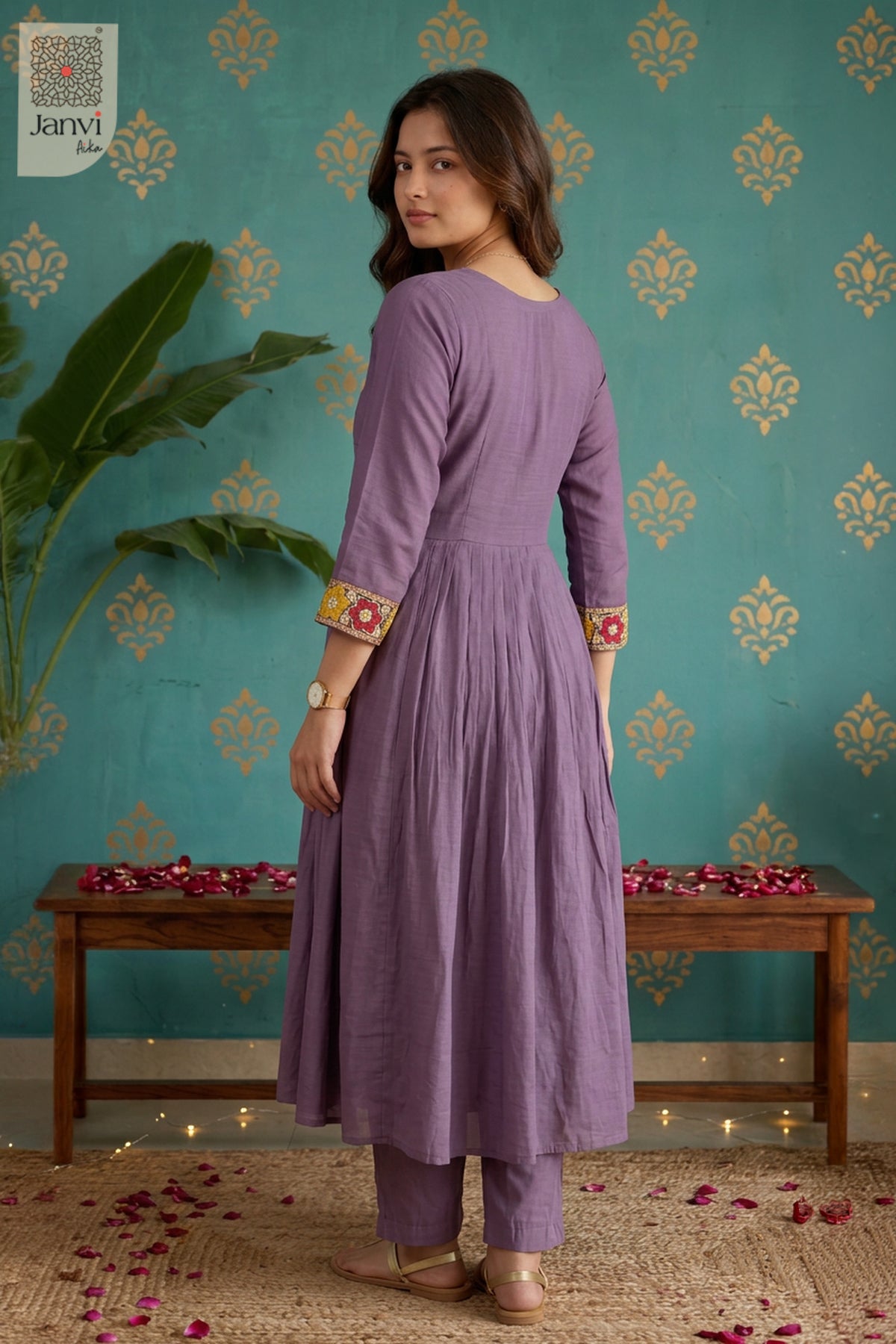 Lilac Petal Parade Floral Round Neck
