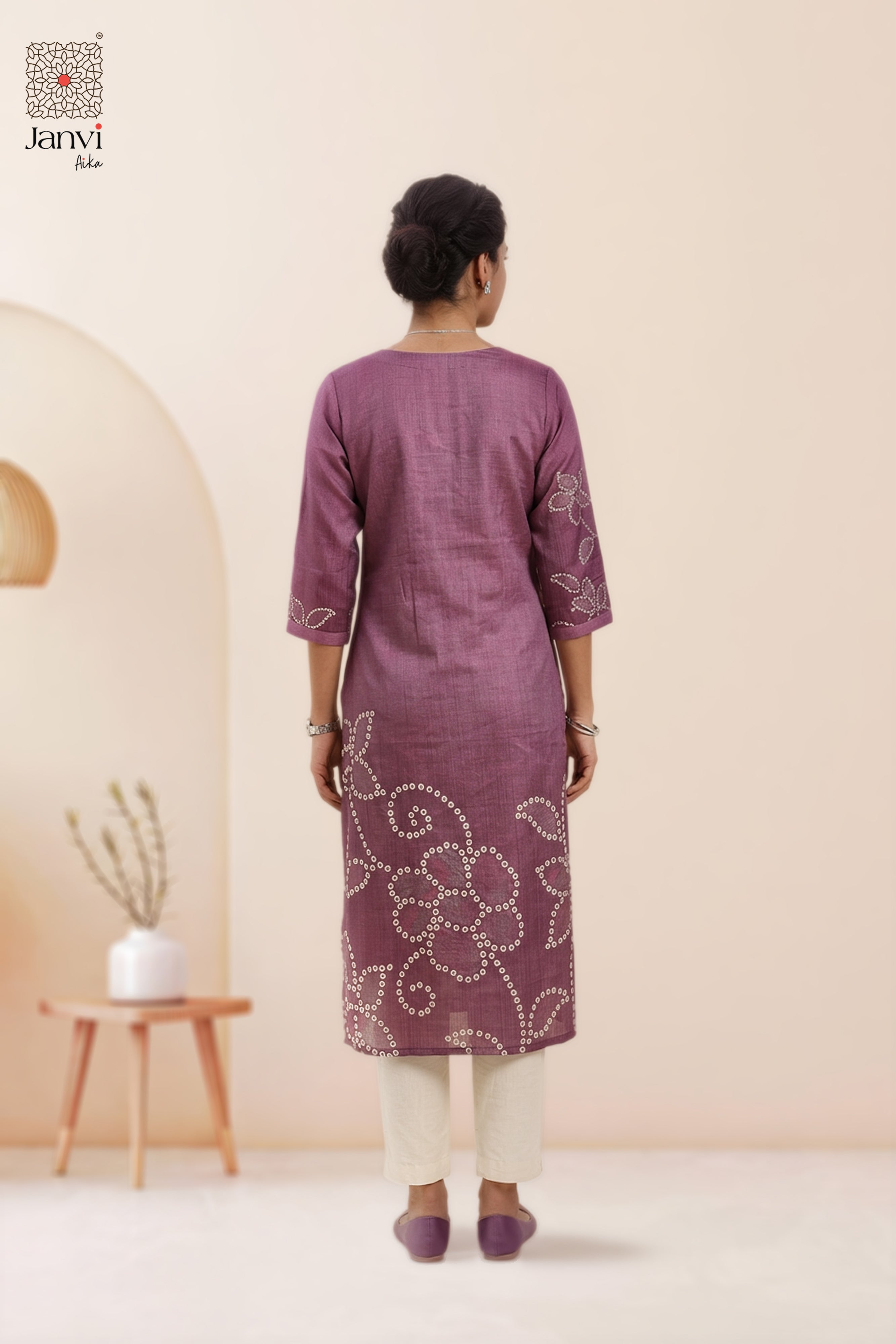 Mauve Bandhani Elegance