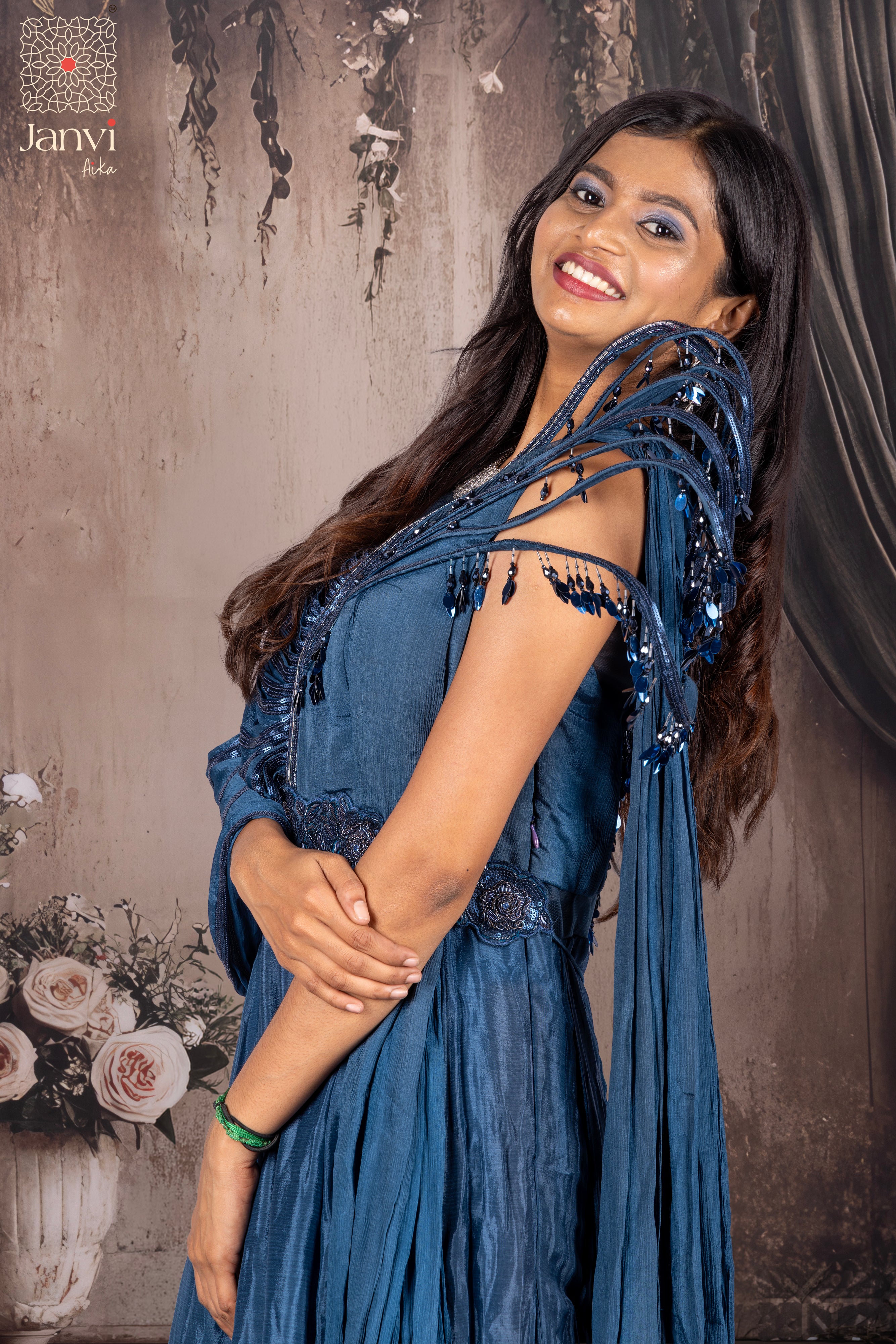 Midnight Tasselle Long Gown