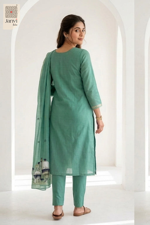 Mint Lotus Embellished Set