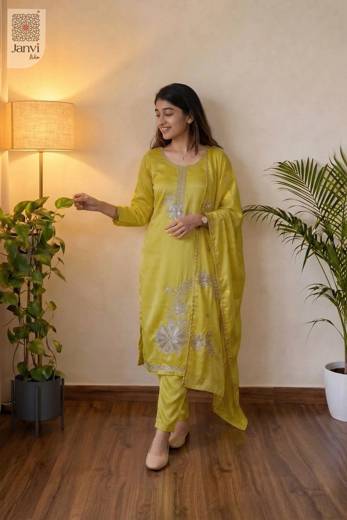 Mustard Jewel Work Set