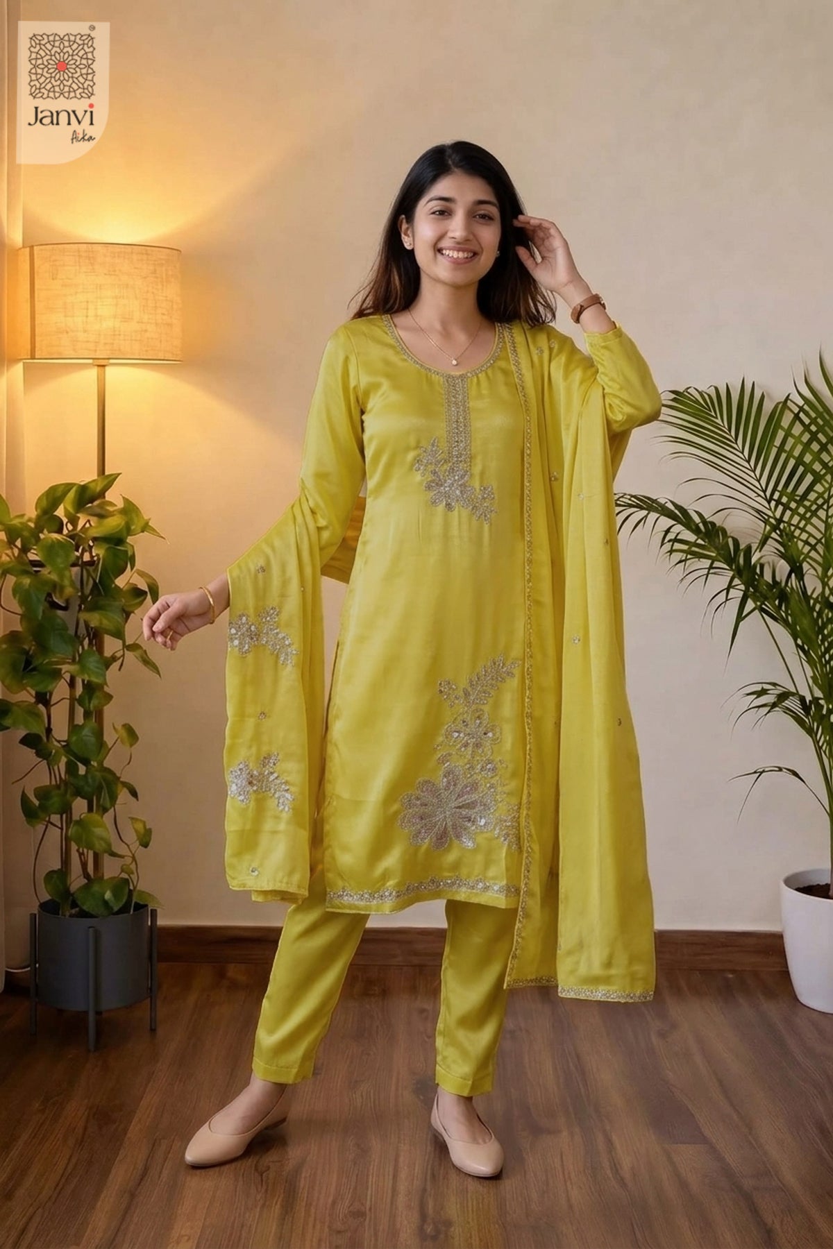 Mustard Jewel Work Set