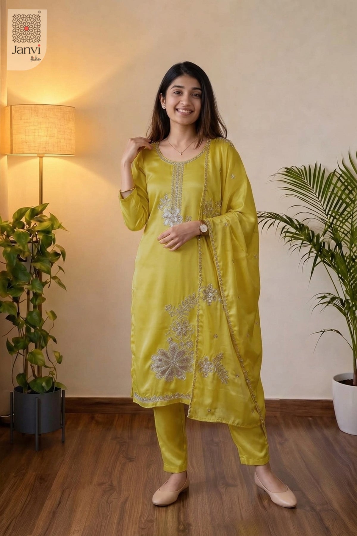 Mustard Jewel Work Set