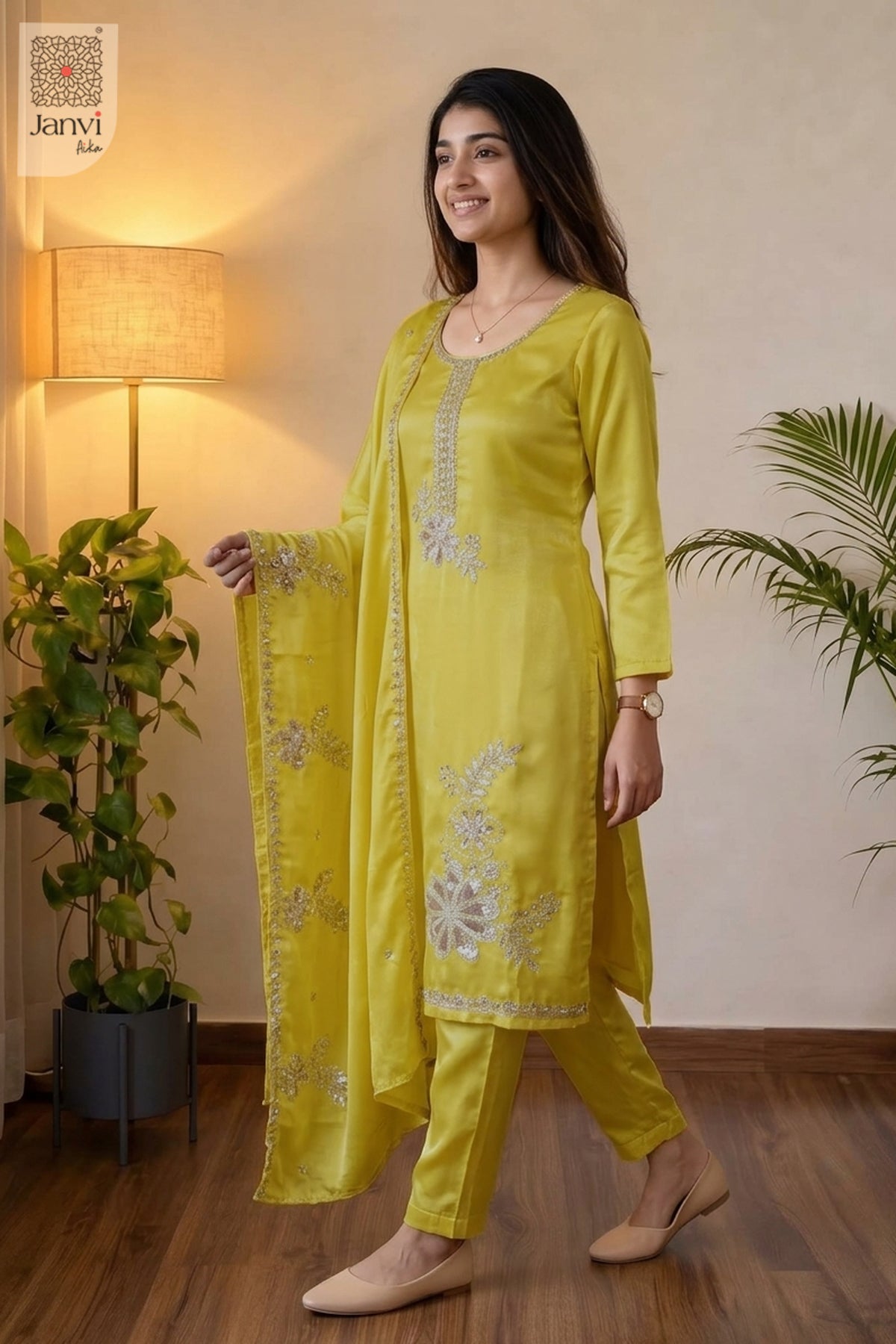 Mustard Jewel Work Set