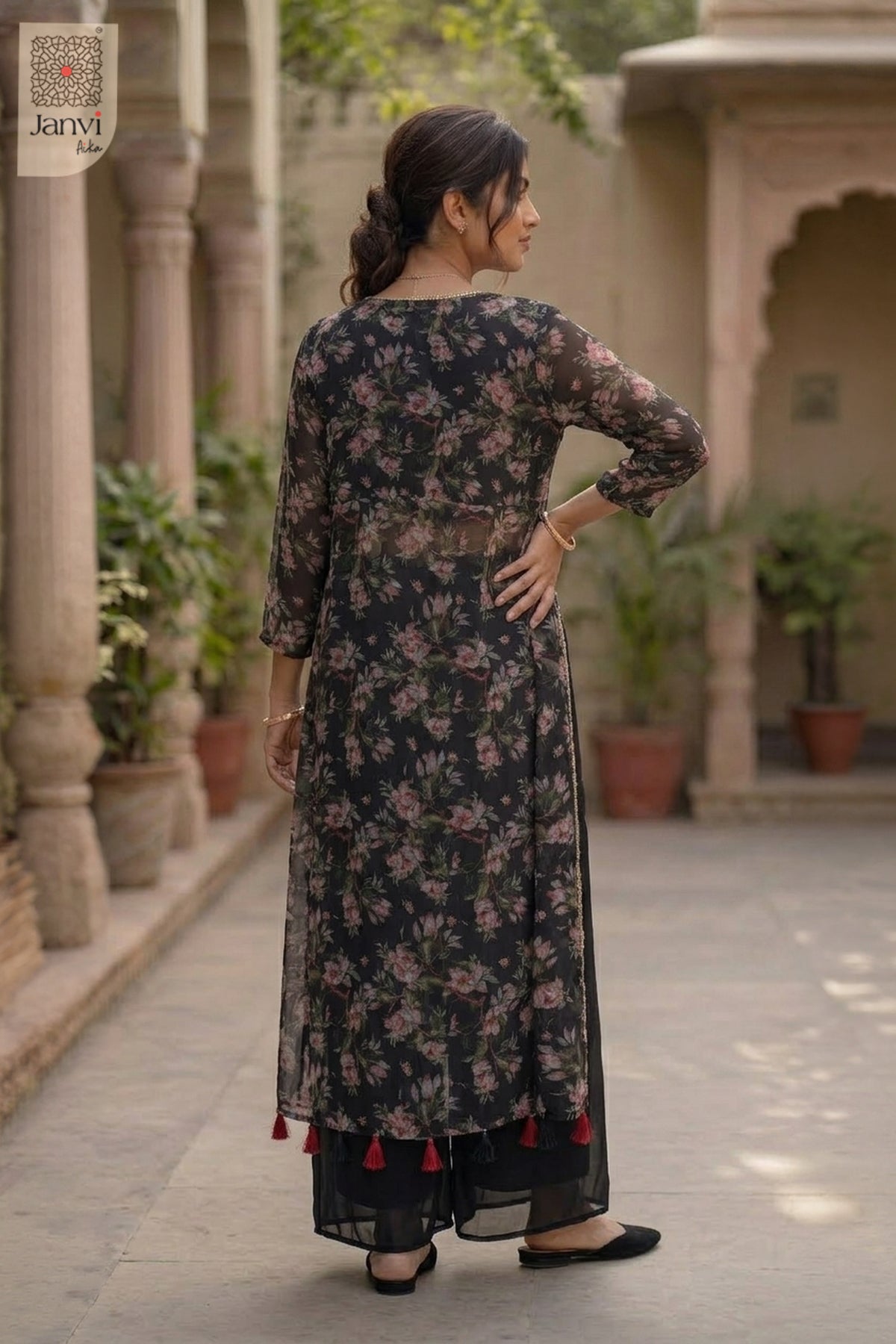 Onyx Rose Sharara Set