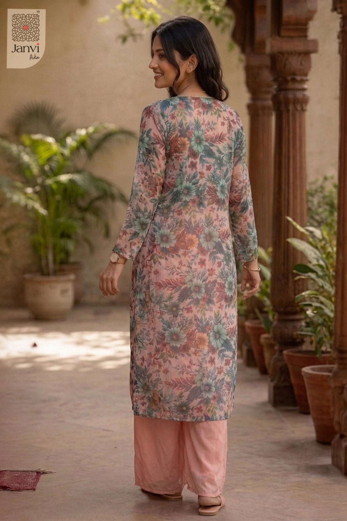 Peach Petal Sharara Set