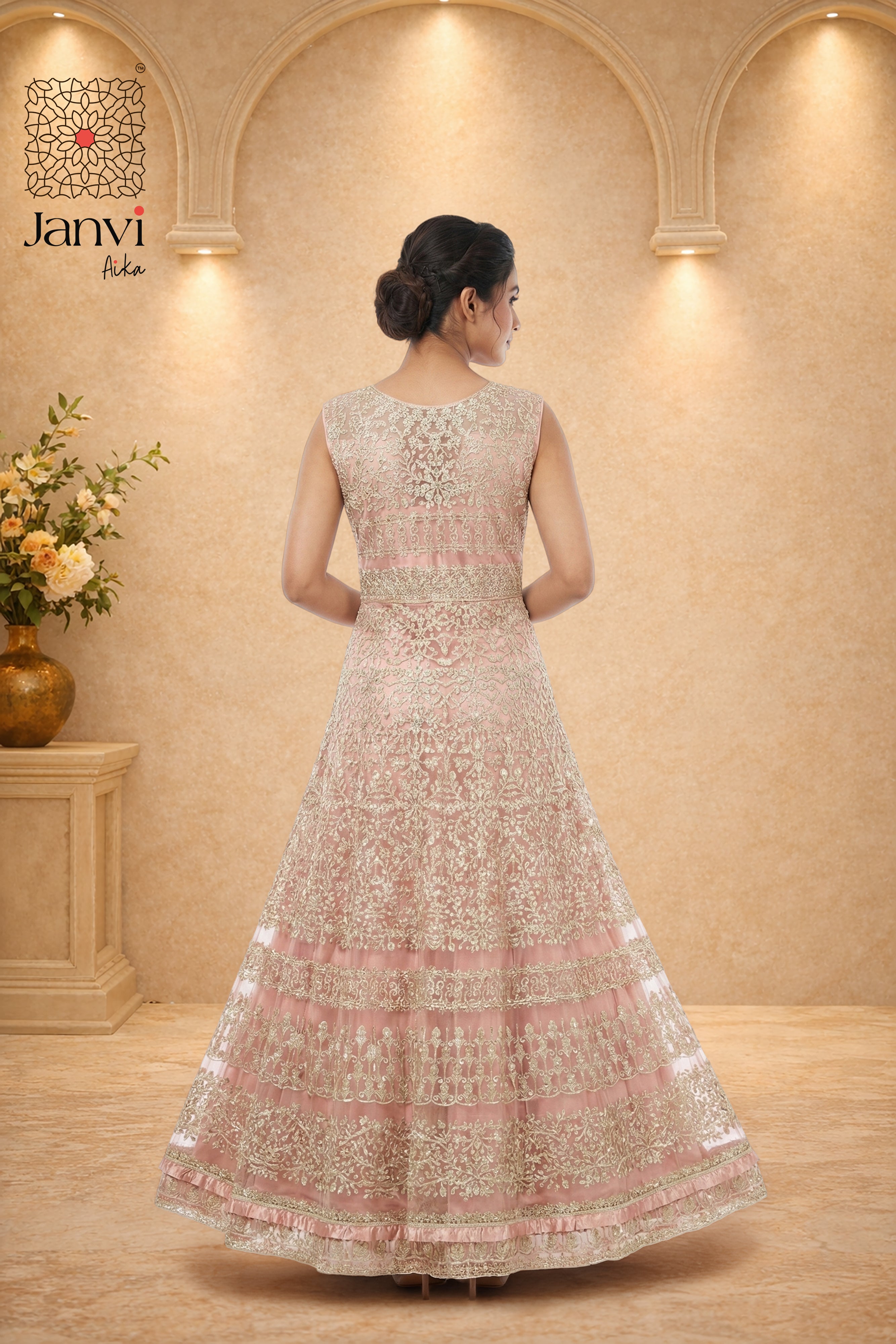 Peach Mist Zareen Anarkali Dress