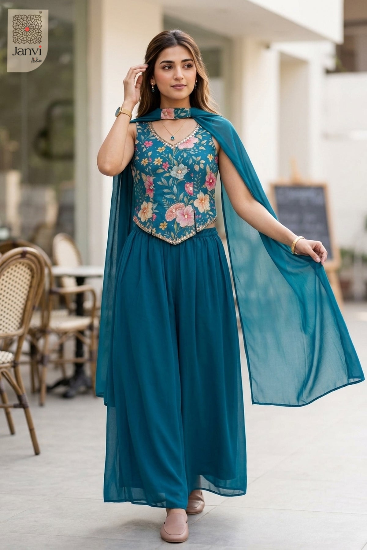Petal Tide Sharara Set