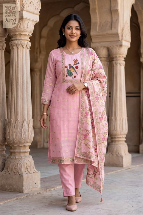 Pink Paradise Ornate Panel Kurta