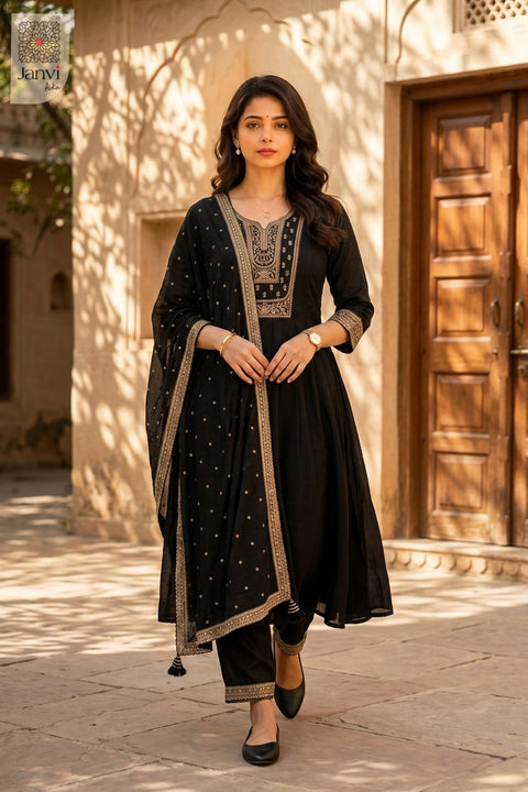 Side profile view of Raven Raaga showcasing design for women's party dresses online shopping.