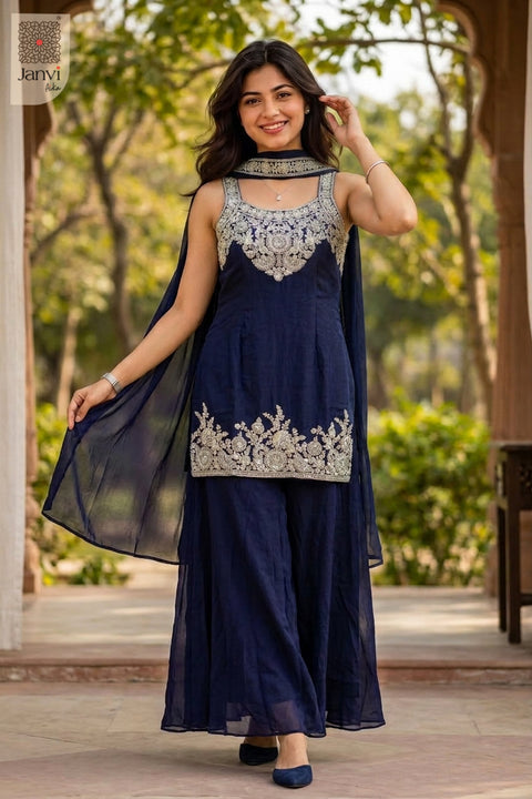 Royal Indigo Sharara