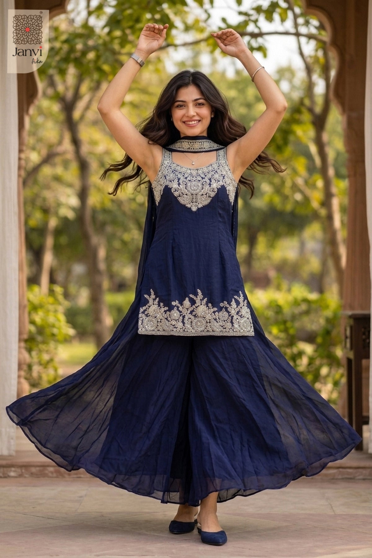 Royal Indigo Sharara