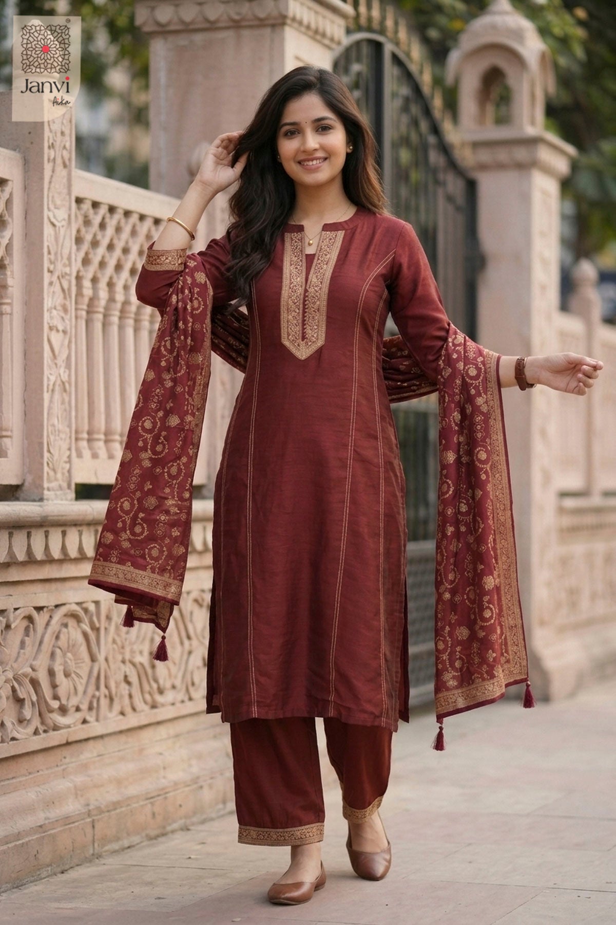 Rustic Gold Chudidhar Set