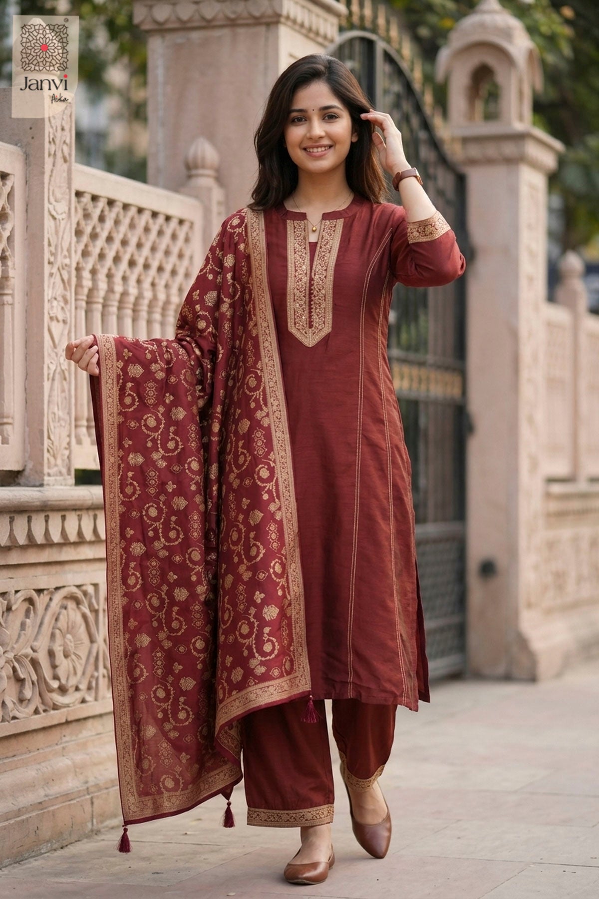 Rustic Gold Chudidhar Set