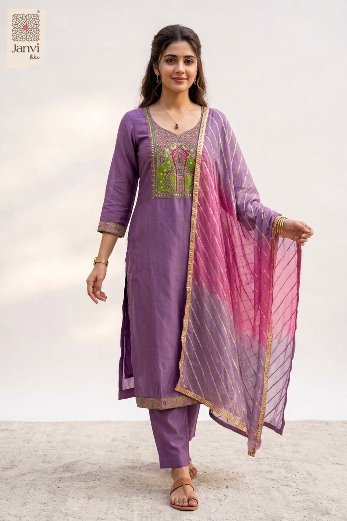 Ruhani Peacock Heritage Kurta Set